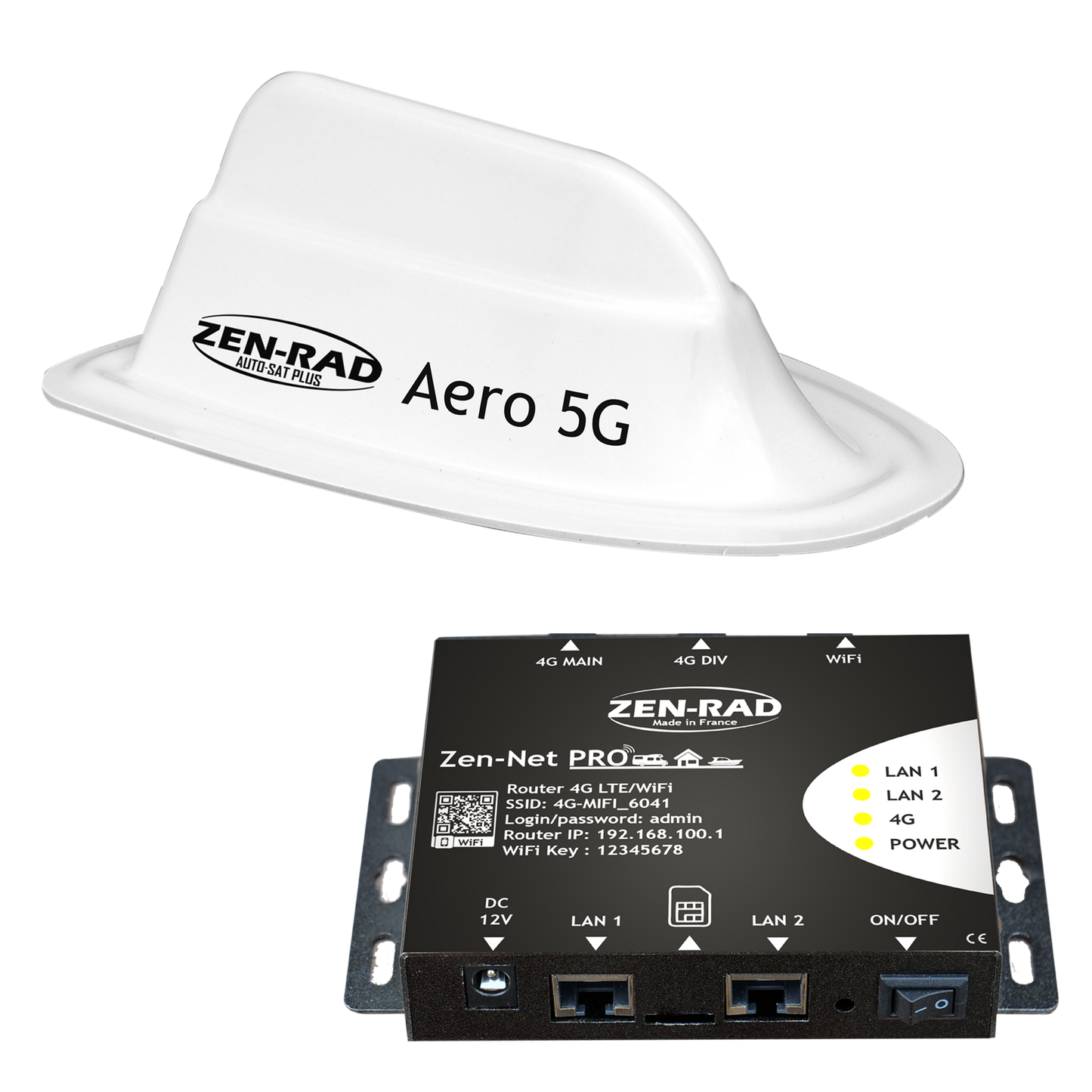 Pack Trio 360° Zenelec Media Routeur 4G + Antenne Aero 5G + Android 13 TV Smart Box 8K