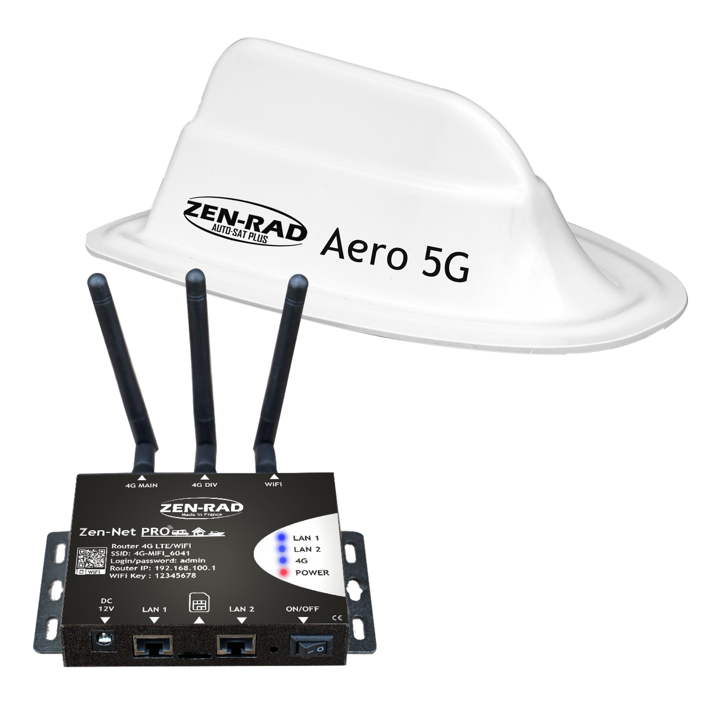 Pack Routeur Internet WiFi ZEN-NET PRO 4G  + Antenne Internet 5G Aero